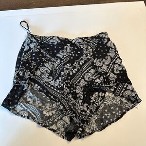 Wishful thinking black paisley shorts